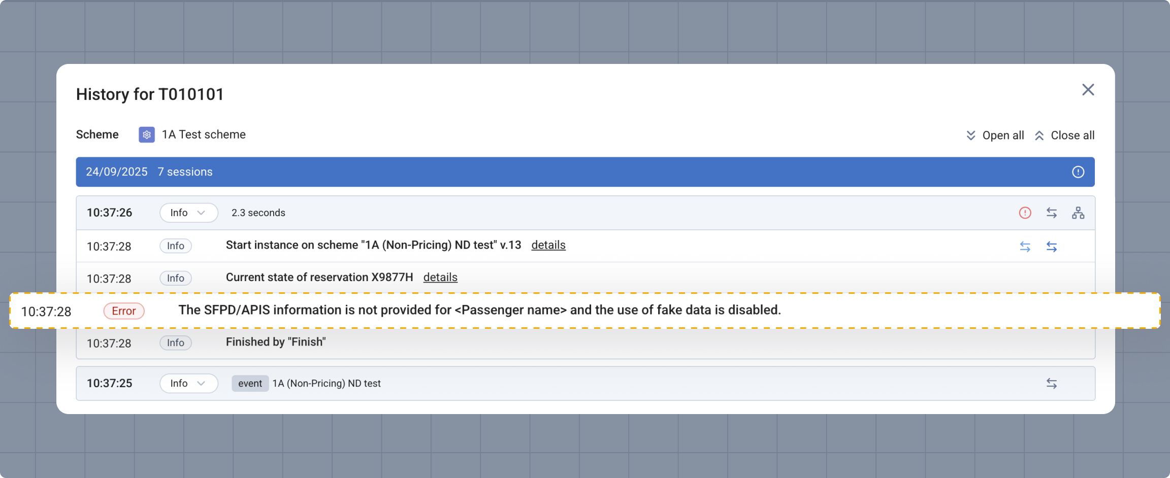 Secure Flight information  - history error.jpg